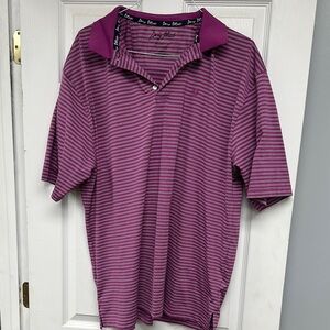 George Strait Purple Polo Shirt with Classic Collar and Short Sleeves